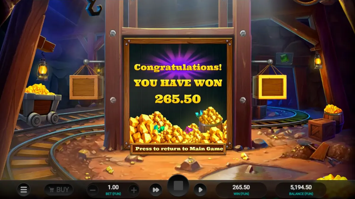 Pemandangan tambang kartun dalam slot Digger’s Dough